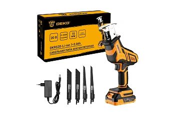 пила сабельная аккумуляторная deko dkrs20-li, 20в, li-ion 1х3ач