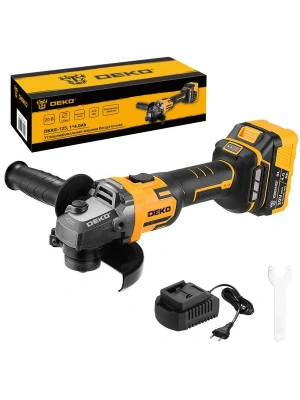 ушм аккумуляторная бесщеточная deko dkag-125, 20в, li-ion 4ач, 125мм