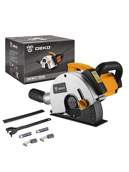 штроборез сетевой deko dkwc1800w, 1800вт, 125мм, 2 диска