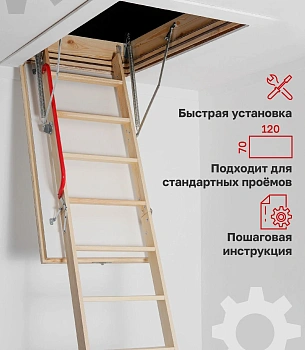 чердачная лестница docke premium termo 70х120х280