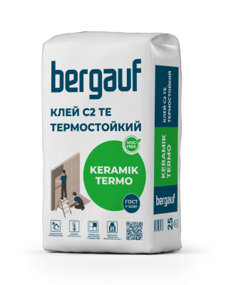 клей для плитки термостойкий bergauf keramik termo (c2 te) 25кг (56шт/под)