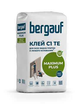 клей для плитки bergauf maximum plus (c1 te) 25кг (56шт/под)