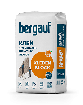 клей для блоков bergauf kleben block 25кг (56шт/под)