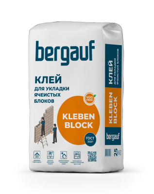 клей для блоков bergauf kleben block 25кг (56шт/под)