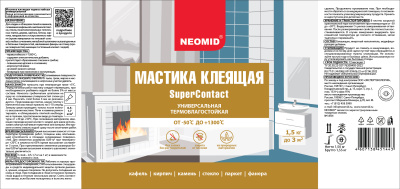 мастика клеящая термостойкая универсальная neomid (1,5кг)