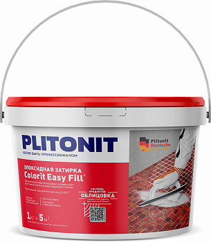 1затирка эпоксидная plitonit colorit easyfill белый - 1кг для межплиточных швов и реактивный клей для плитки