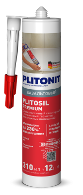 герметик plitonit plitosil premium титановый 7012/базальтовый 7012 - 310 мл (1/12)