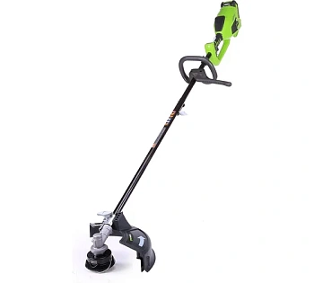 акк. триммер greenworks gd40bcb, 35см, 40в, 1*5ач li-ion, леска 2мм, нож, 5,8кг