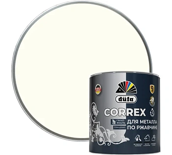 грунт-эмаль correx 3 в 1 "dufa" для металла по ржавчине ral-9010 белый, 2л