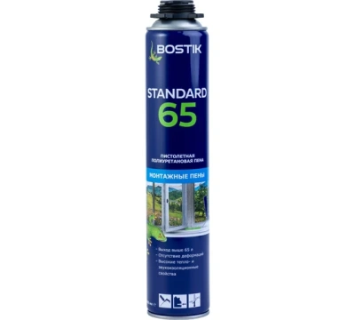 пена bostik standard 65 пистолетная полиуретановая, 800 мл.
