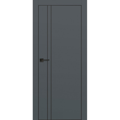 дв. полотно px-20 60*2000 рр агат мат черн молдинг/врезка/петли и замок agb, кромка черная с 4-х ст