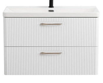 тумба подвесная due 80см 2 ящика цвет bianco lucido с раковиной bb-8076-3-80