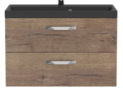 тумба подвесная aurora 80см 2 ящика цвет rovere tabacco с раковиной bb800/450-lv-mr-ast