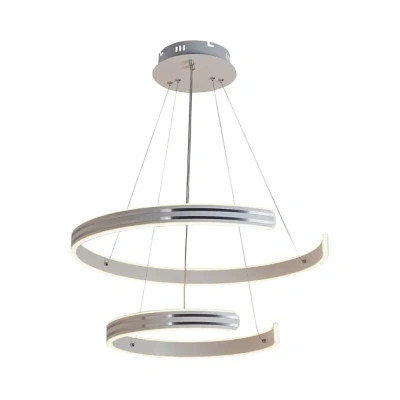 люстра подвесная светодиодная 6039/2 wht+chr 192w