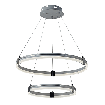 люстра подвесная светодиодная 6043/2 wht+chr 114w