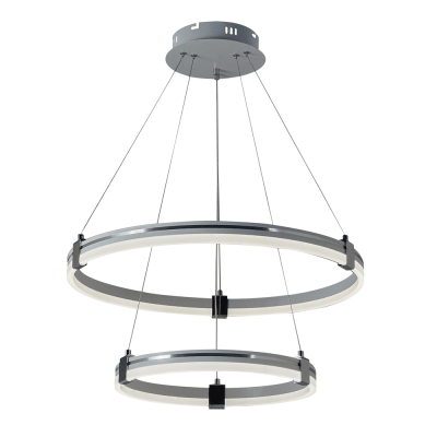 люстра подвесная светодиодная 6043/2 wht+chr 114w