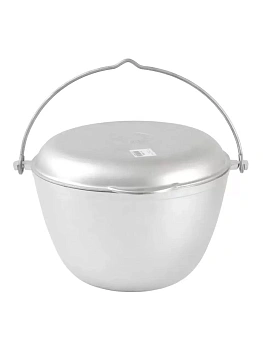 казан походный литой алюминий, 4 л, с крышкой, с крышкой-сковородой, kukmara, кп40