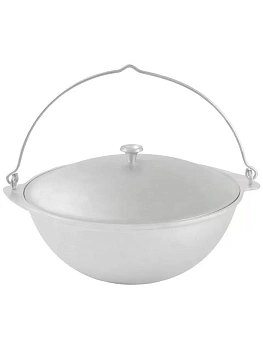казан походный литой алюминий, 6 л, с крышкой, kukmara, кп61
