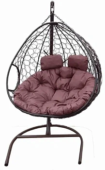 качели кокон для двоих до 120 кг. цв.ротанг коричневый