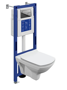комплект cersanit инсталляция aqua 40 smart m с унитазом carina xl l eo slim клавиша corner хром гля