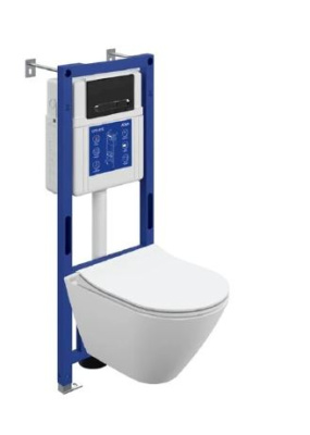 комплект cersanit инсталляция aqua 40 smart m с унитазом city smart dpl eo slim клавиша estetica чер