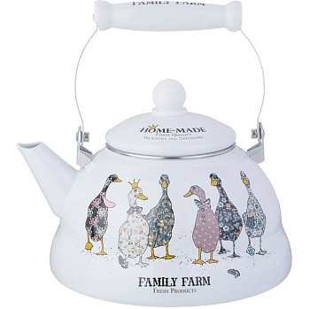 чайник agness эмалированный серия "family farm", 3 л