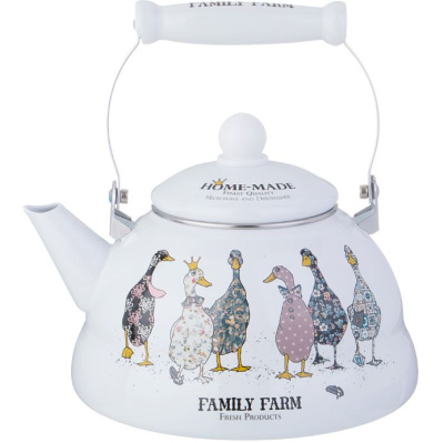 чайник agness эмалированный серия "family farm", 3 л