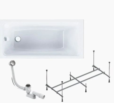 ванна акриловая gem 150x70см с каркасом