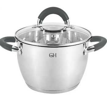 кастрюля с крышкой "goldhouse", (8) 2,5л 18*10,5 см (силиконовое покрытие ручек)