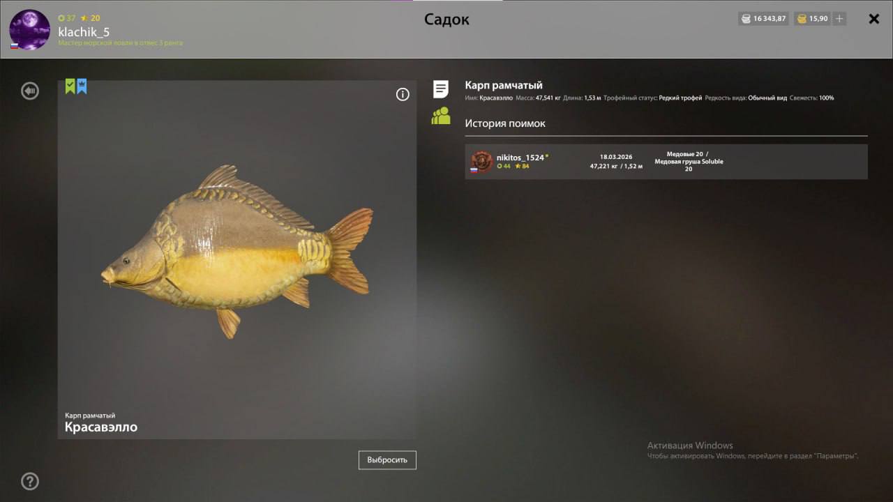Трофей — Озеро Янтарное