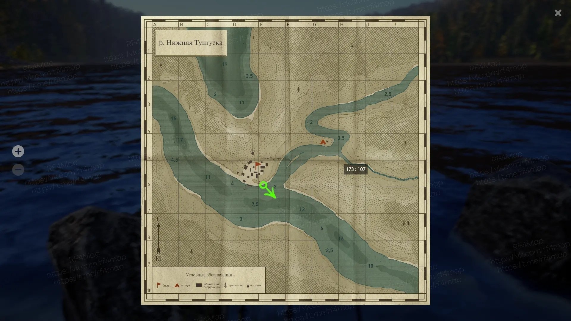 Lower Tunguska River — Map