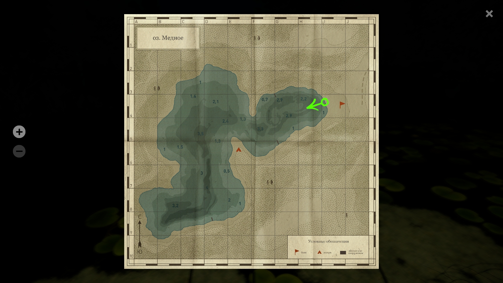 Карта — Озеро Медное