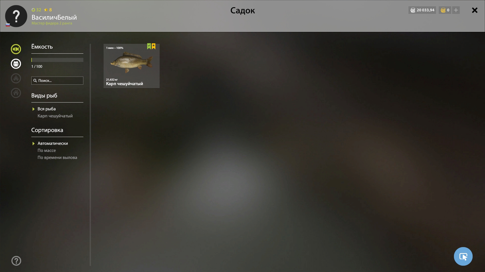 Озеро Янтарное — Садок