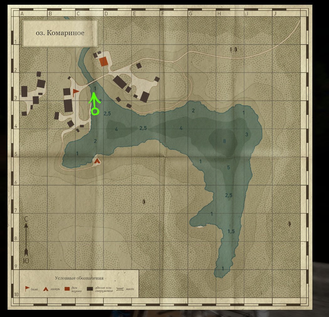 Озеро Комариное — Карта