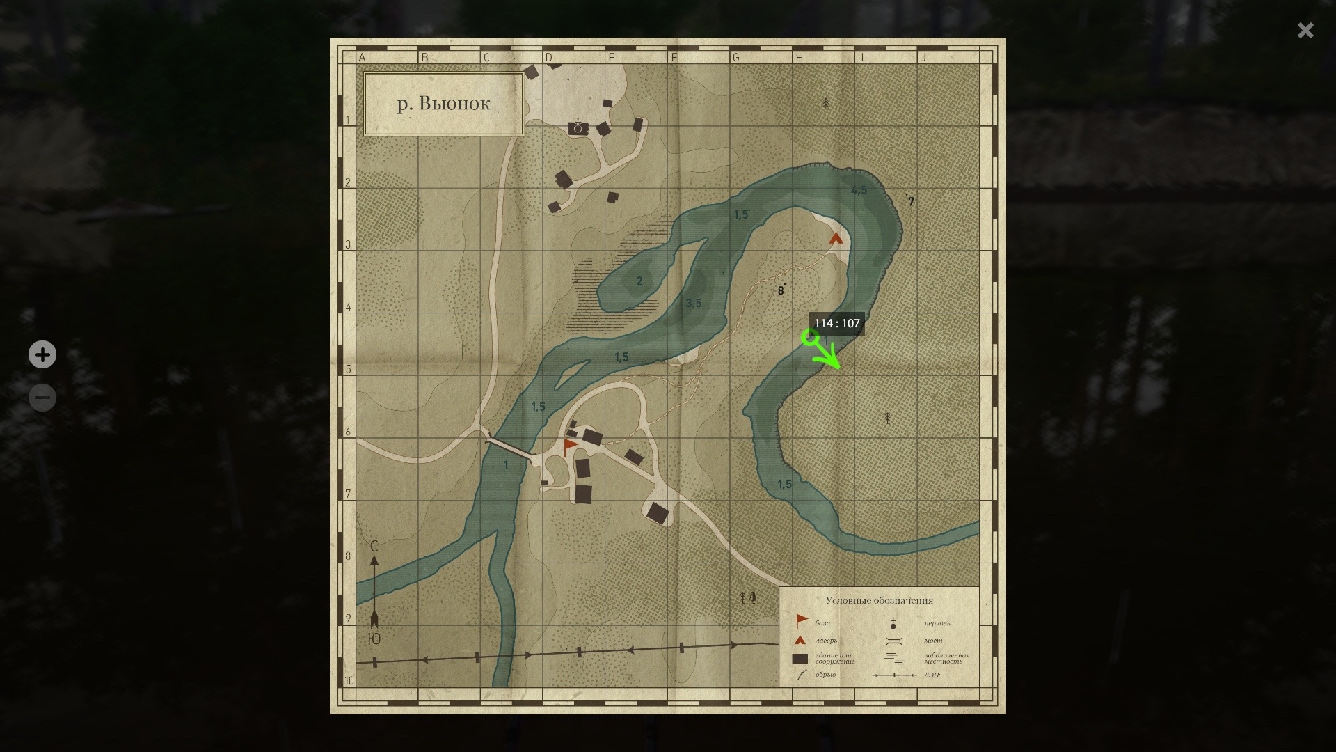 Карта — Река Вьюнок