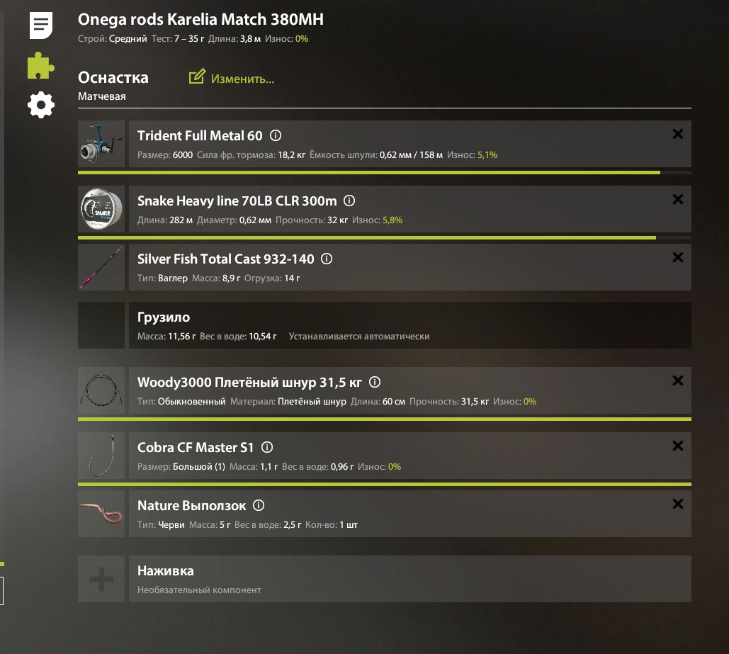 Озеро Лосиное — Оснастка (поплавок)