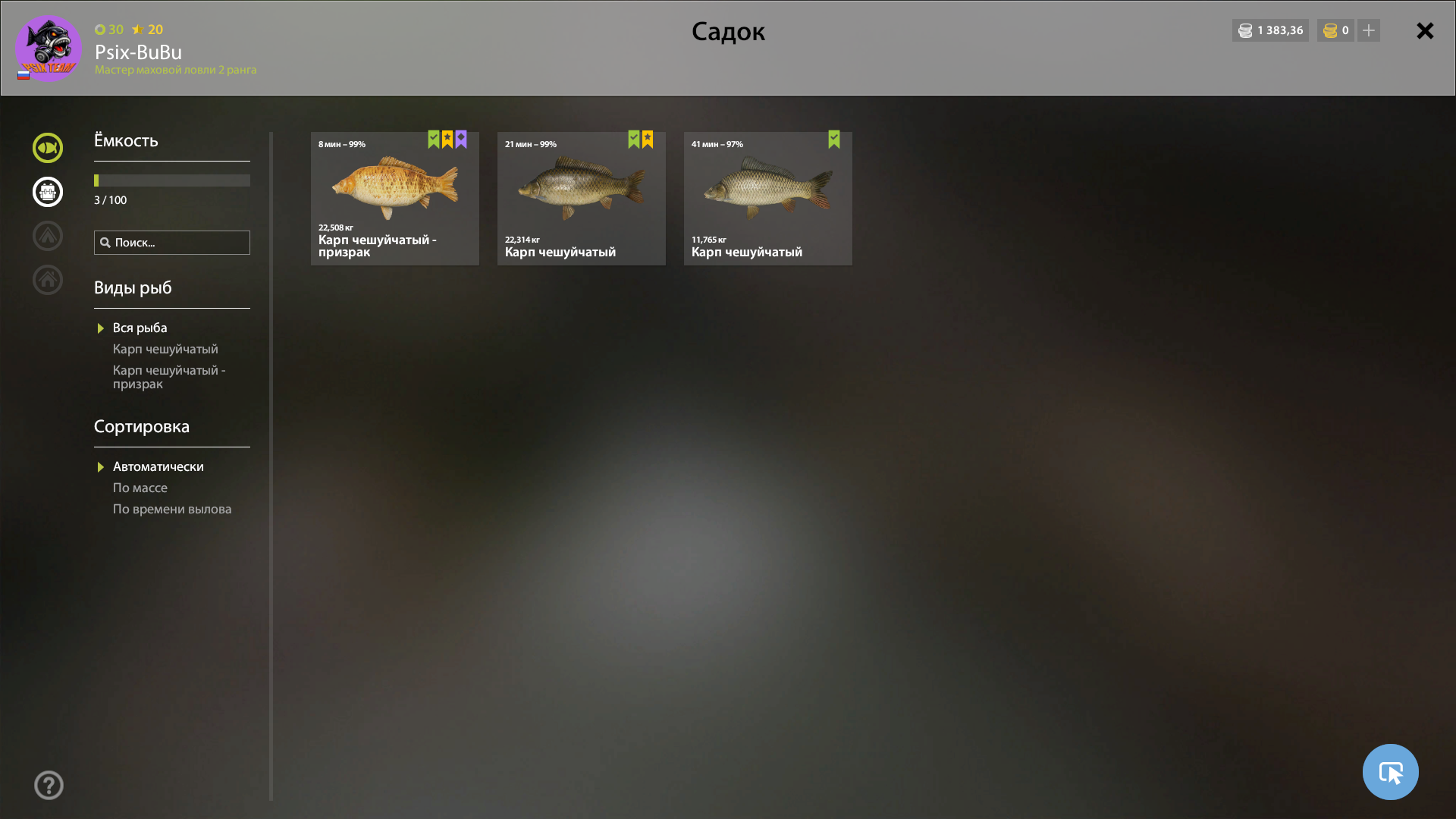 Озеро Янтарное — Садок