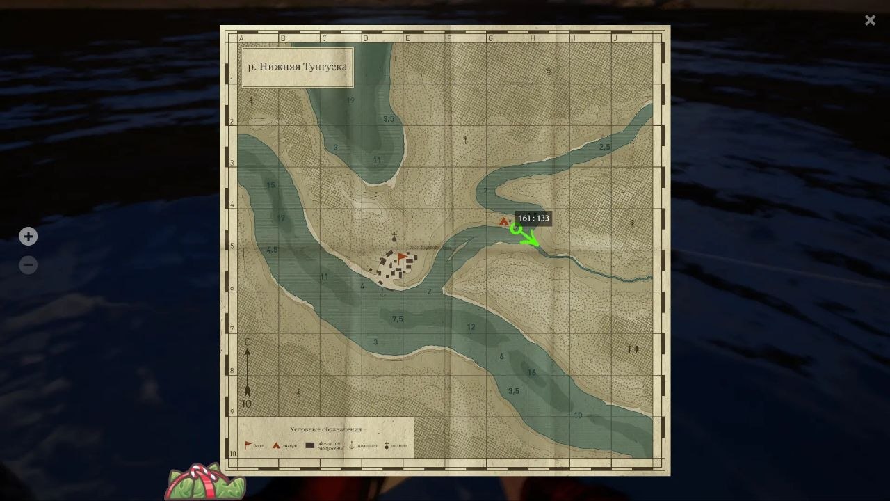 Река Нижняя Тунгуска — Карта