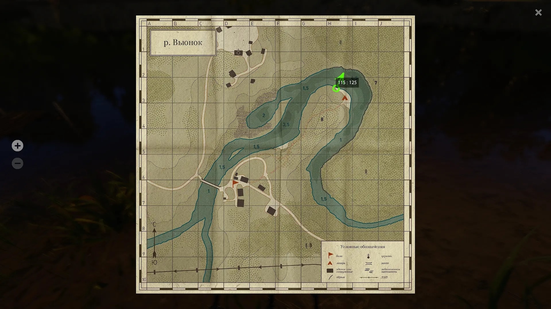 Река Вьюнок — Карта