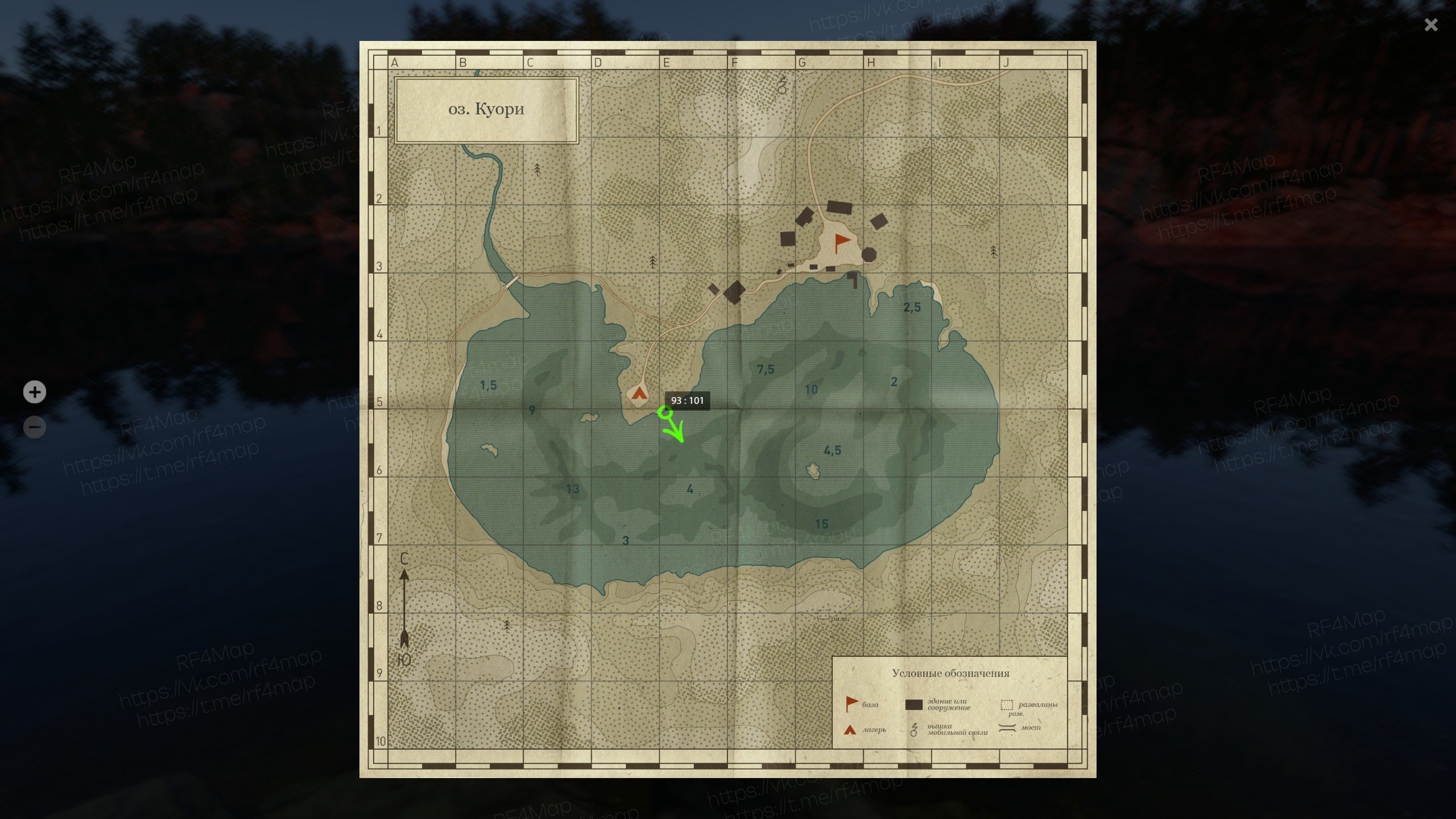 Kuori Lake — Map