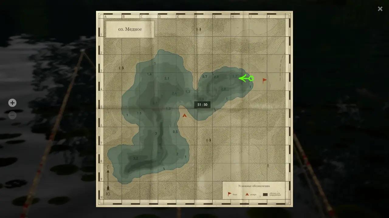 Карта — Озеро Медное