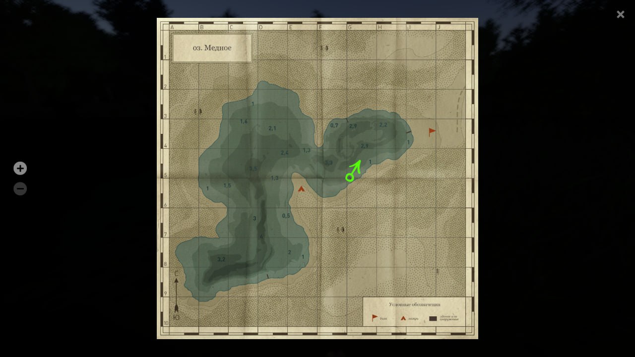 Карта — Озеро Медное