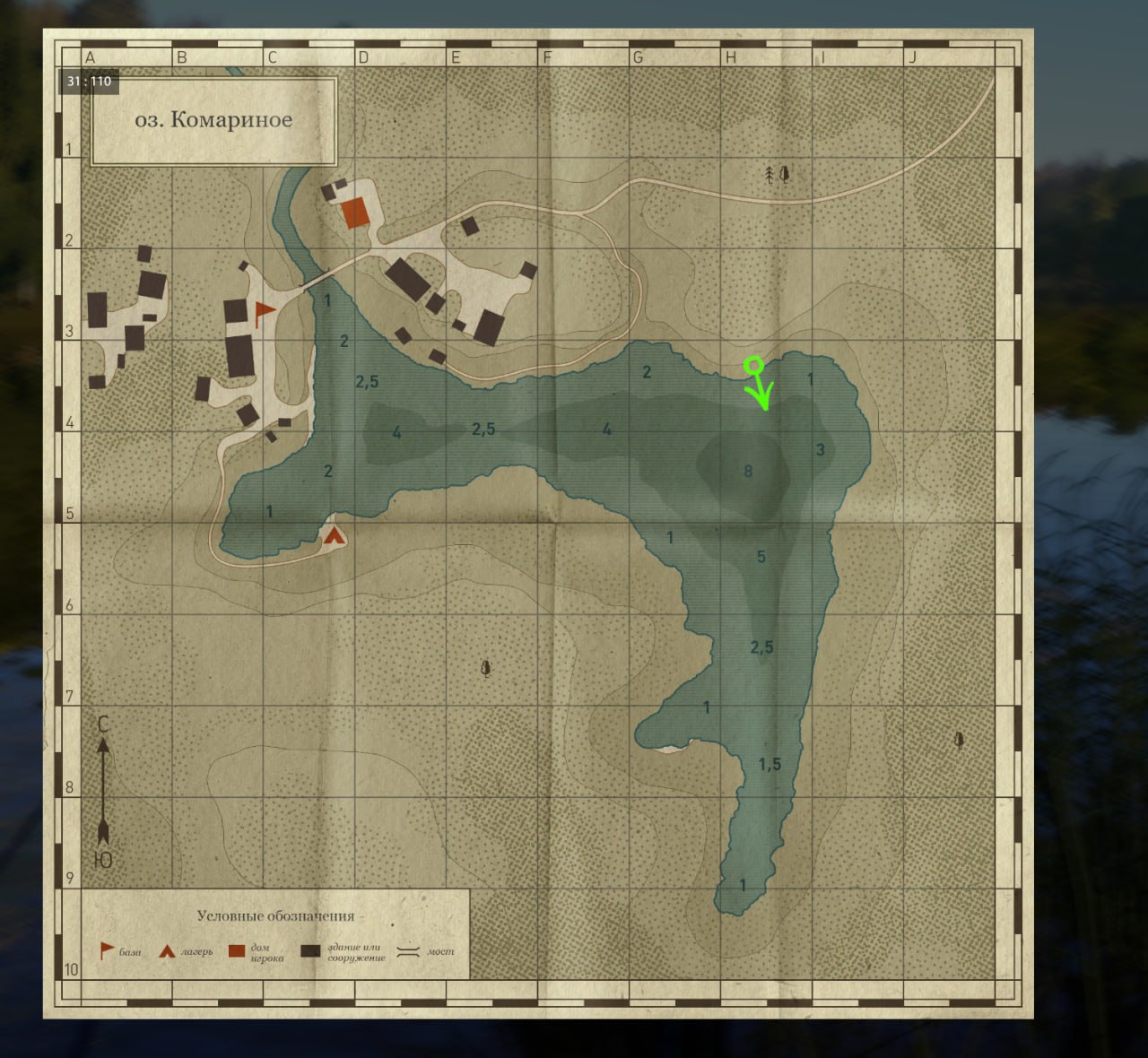 Озеро Комариное — Карта