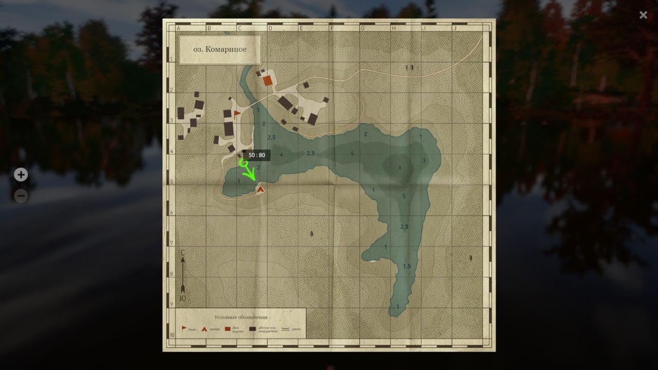 Озеро Комариное — Карта