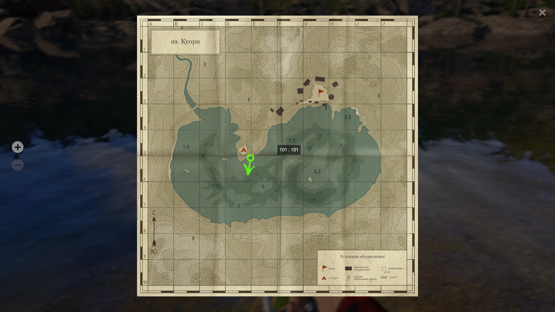 Карта — Озеро Куори