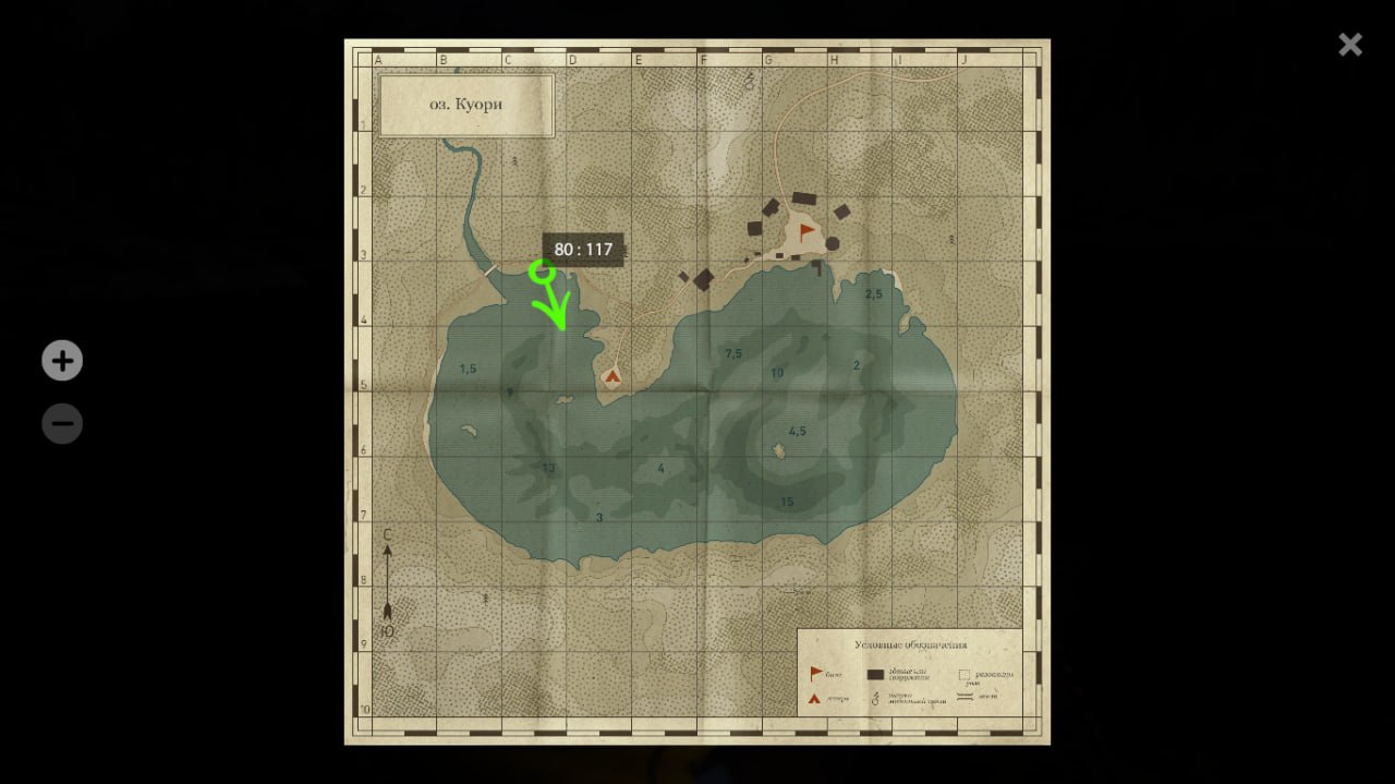 Озеро Куори — Карта