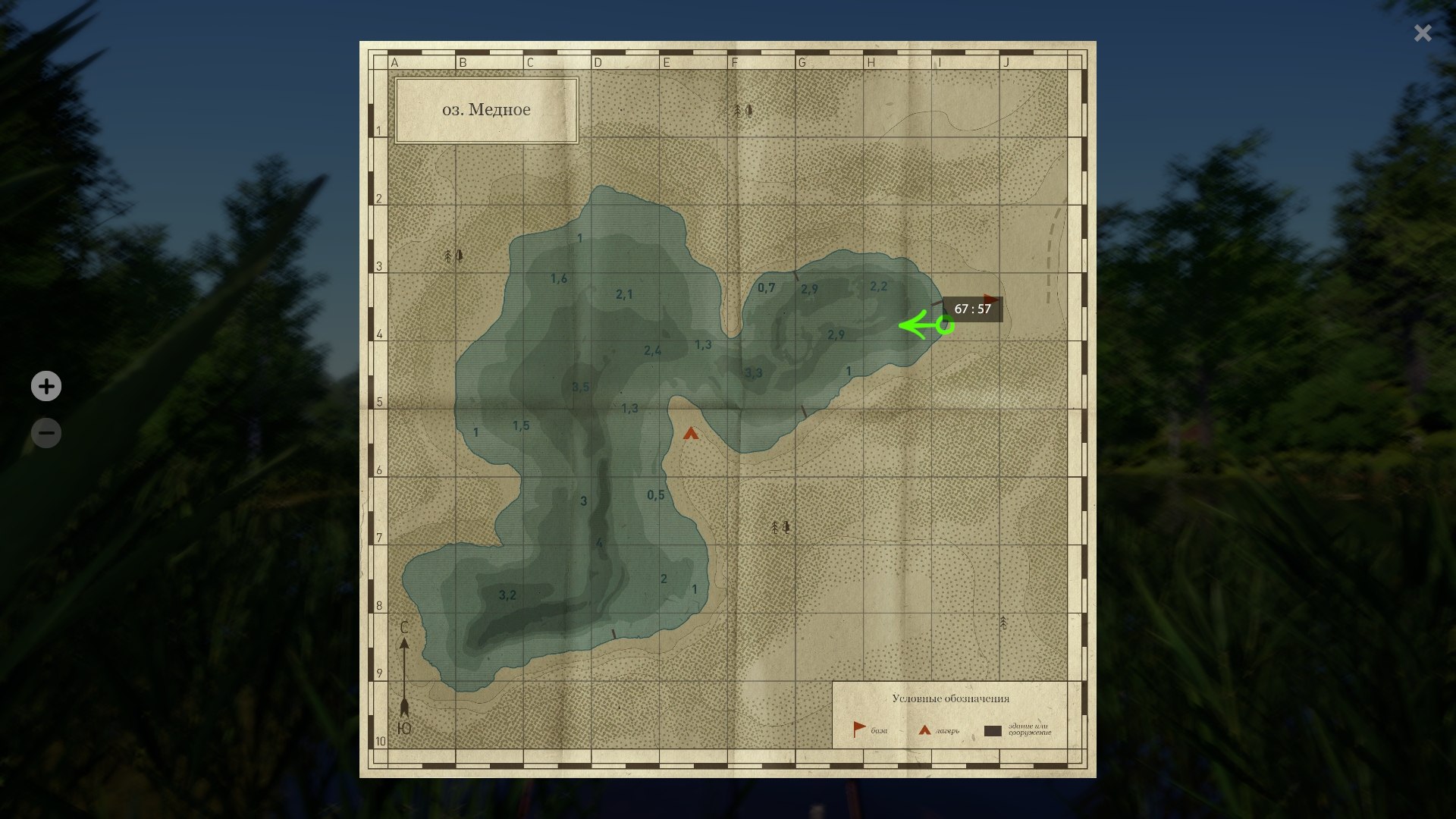 Карта — Озеро Медное