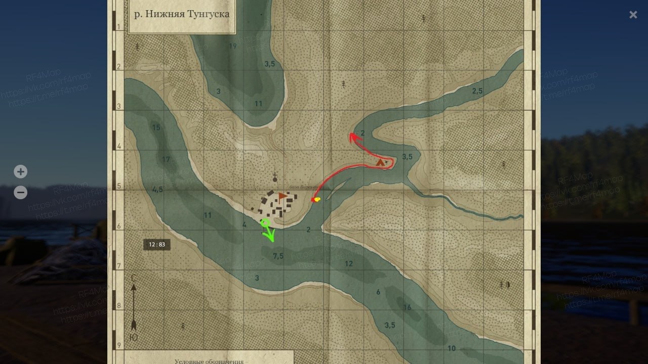 Lower Tunguska River — Map