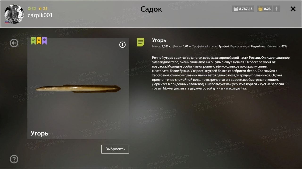 Озеро Старый Острог — Трофей