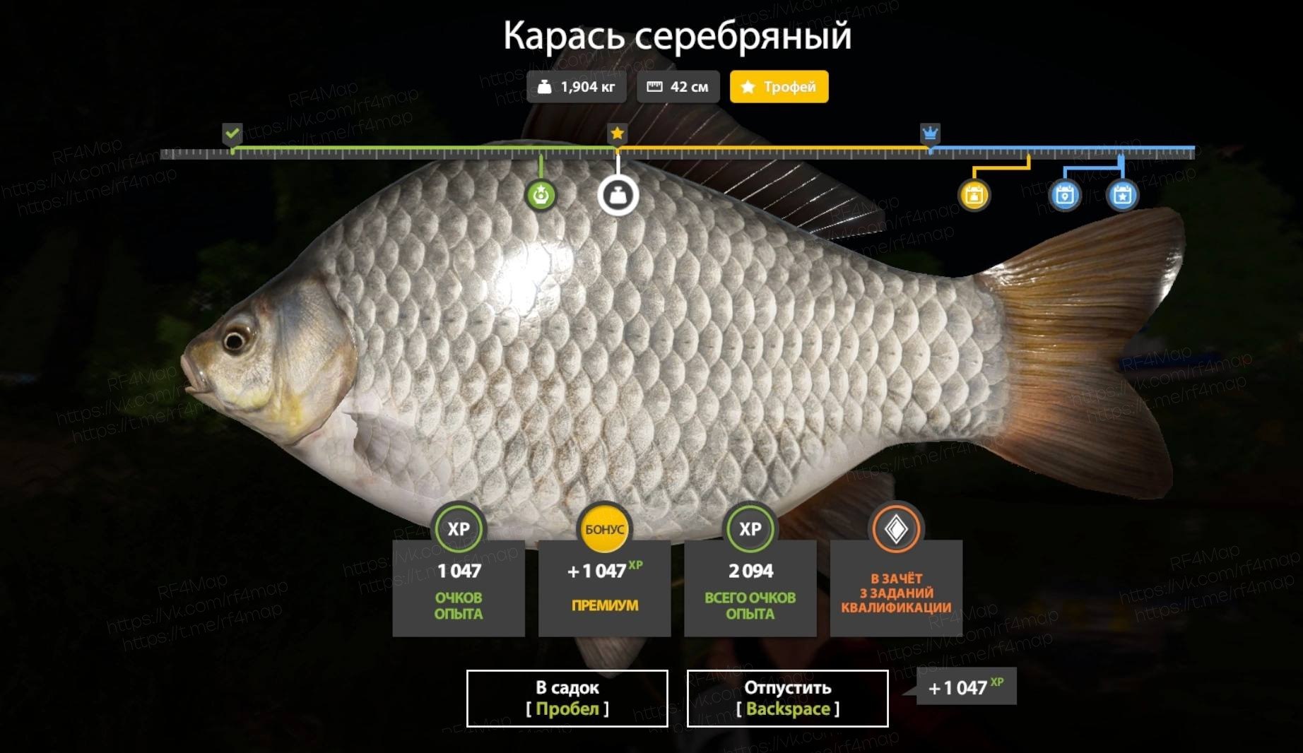 Озеро Комариное — Трофей